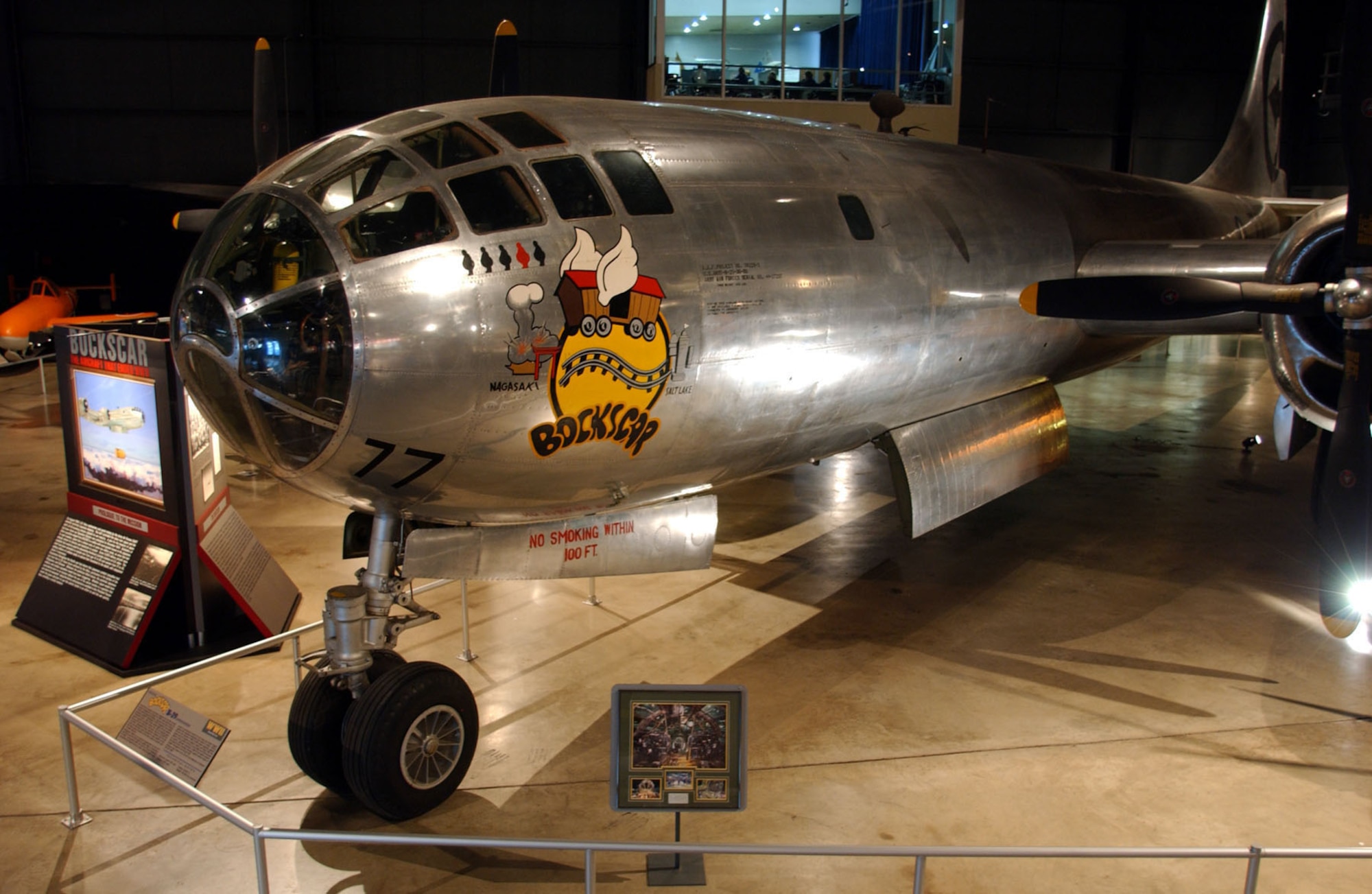 DAYTON, Ohio -- Boeing B-29 Superfortress "Bockscar" in the World War II Gallery at the National Museum of the United States Air Force. (U.S. Air Force photo)