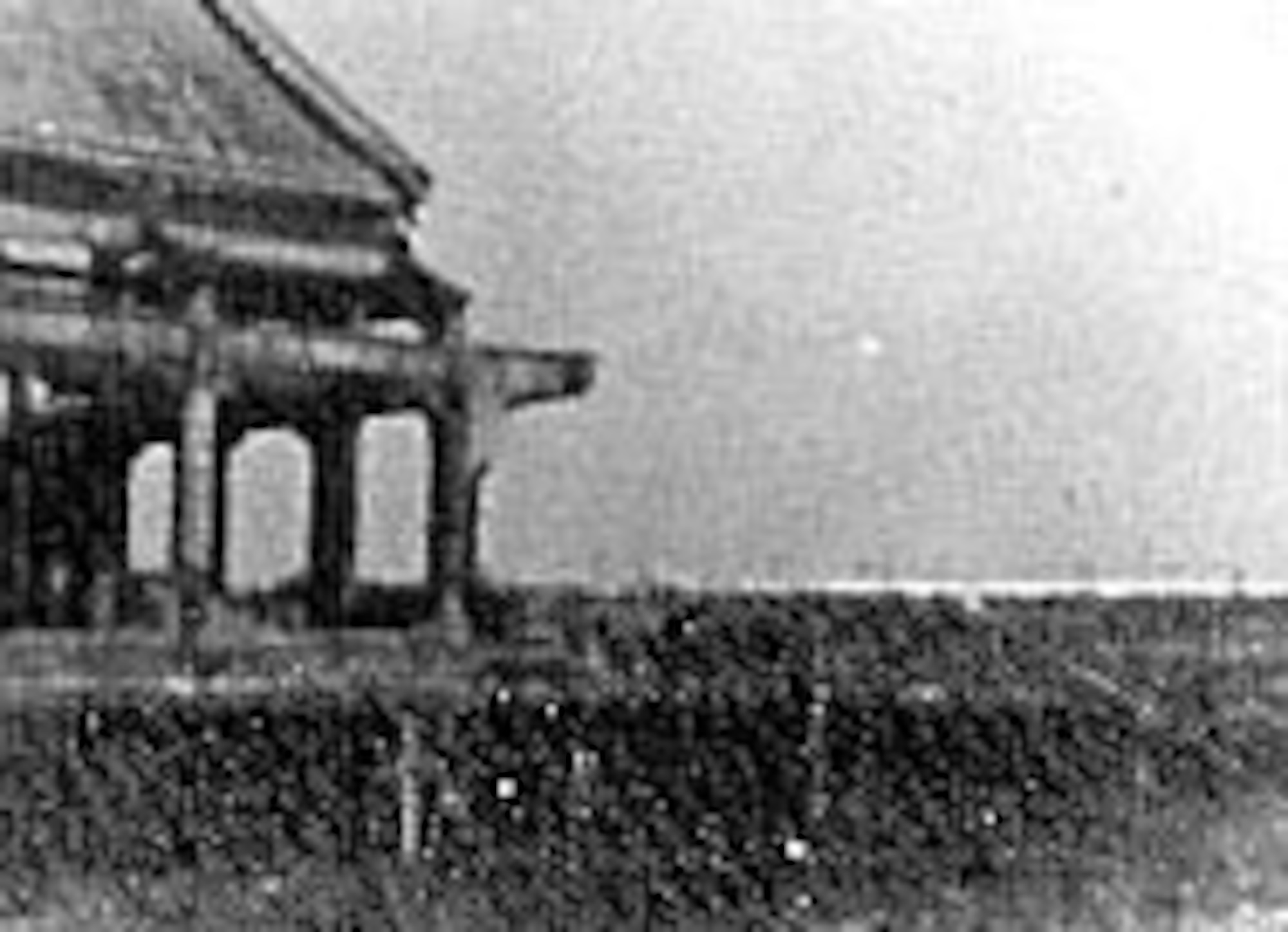Public Cemetery No. 1 outside Shanghai where Hallmark, Farrow and Spatz were executed on Oct. 15, 1942, in accordance with Japanese military custom. They were placed on their knees with their arms tied and blindfolded with black ink marks on the white cloth directly over the center of their foreheads. All three were shot simultaneously by three soldiers with rifles and were promptly cremated. (U.S. Air Force photo)