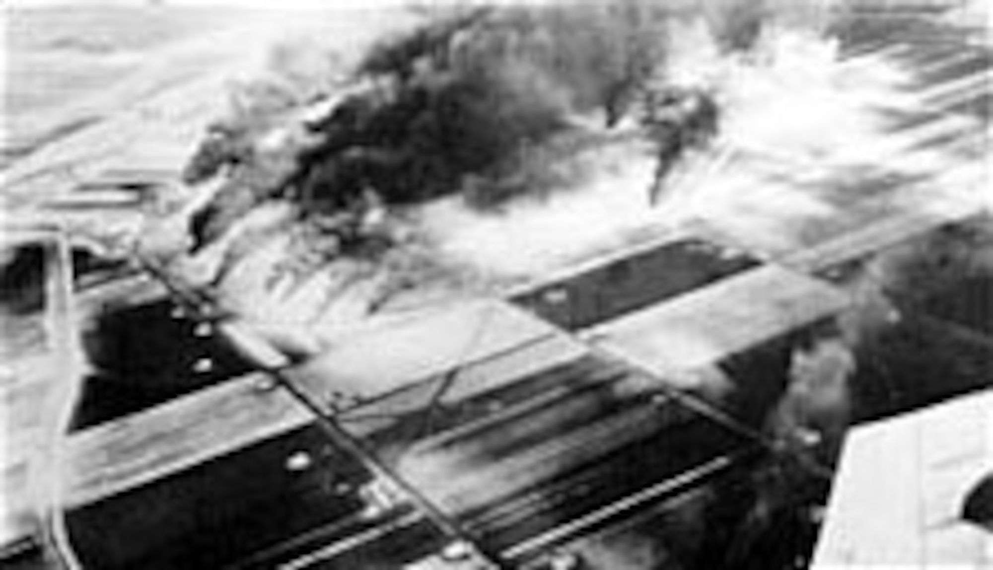Luftwaffe airfield near Gotha, Germany, on Feb. 9, 1945, after AAF P-51s had destroyed 34 German planes on the ground. (U.S. Air Force photo)