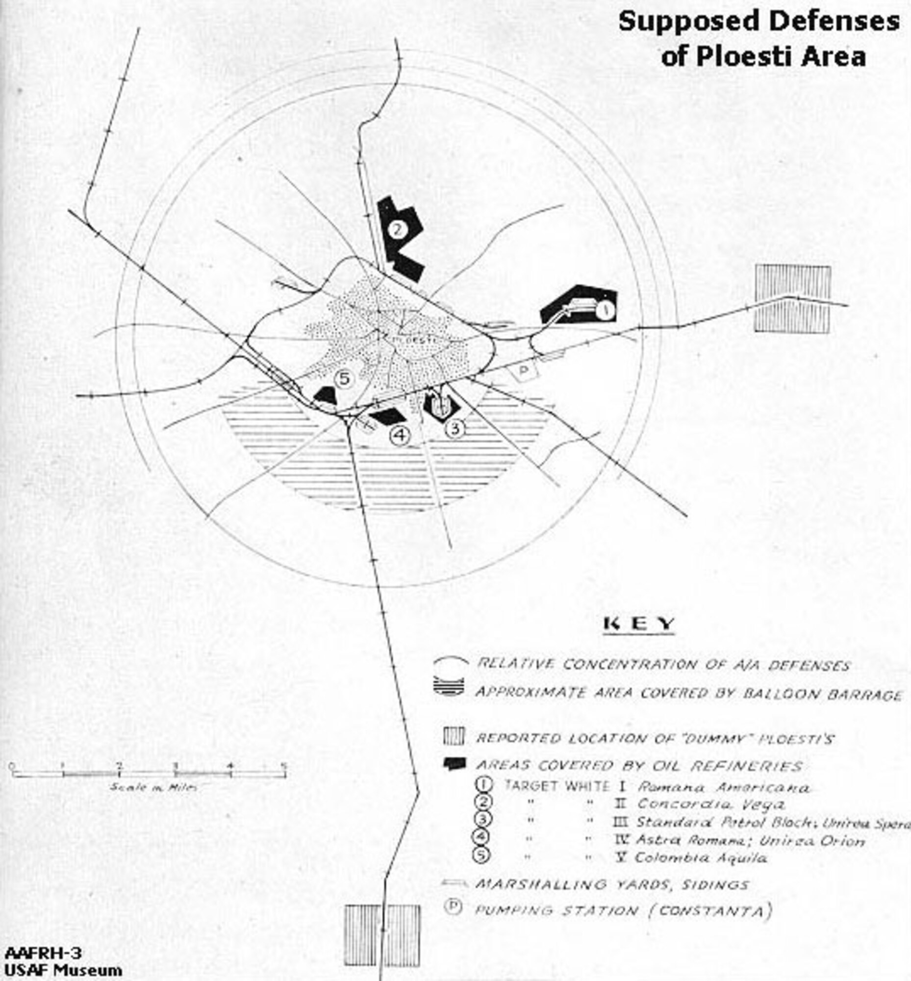 Supposed Defenses of Ploesti Area. (U.S. Air Force photo)