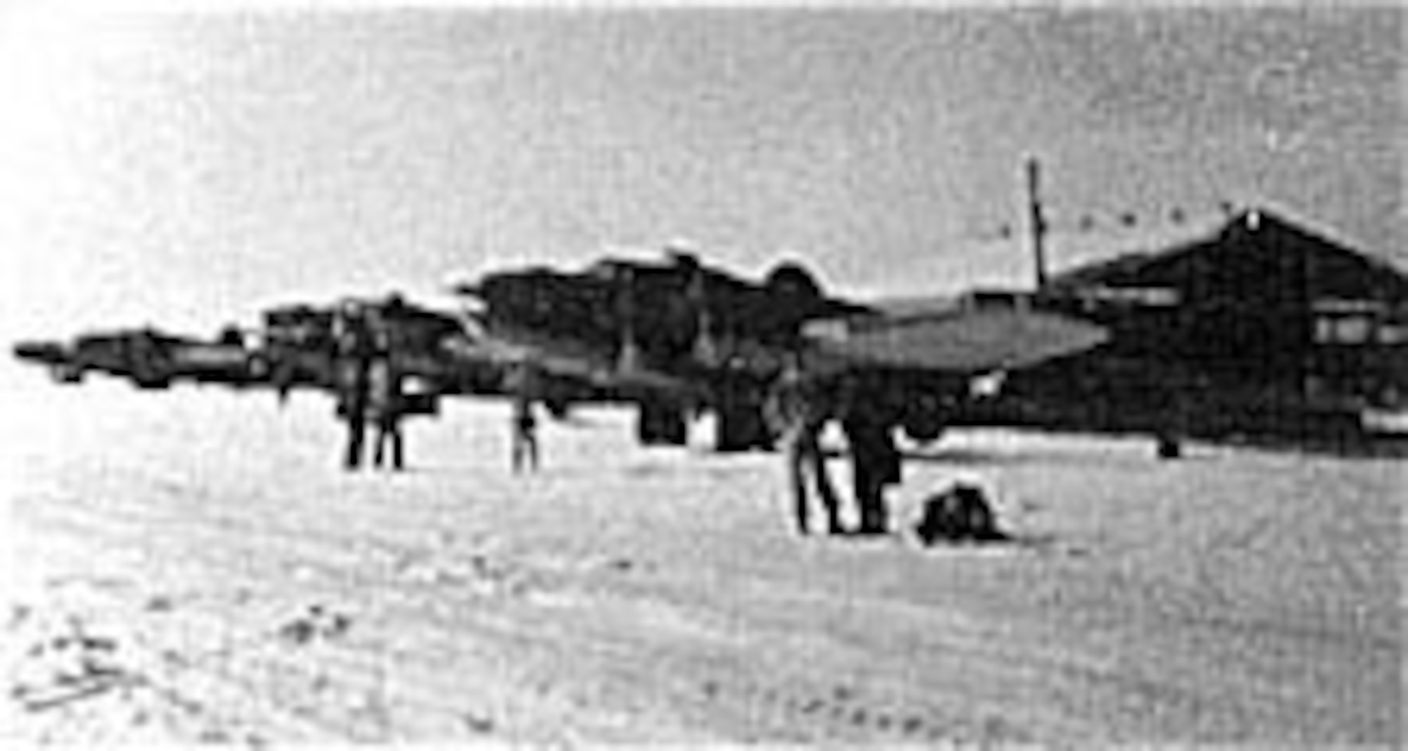 Bound for the British Isles, B-17s warm up their engines before leaving Iceland. (U.S. Air Force photo)