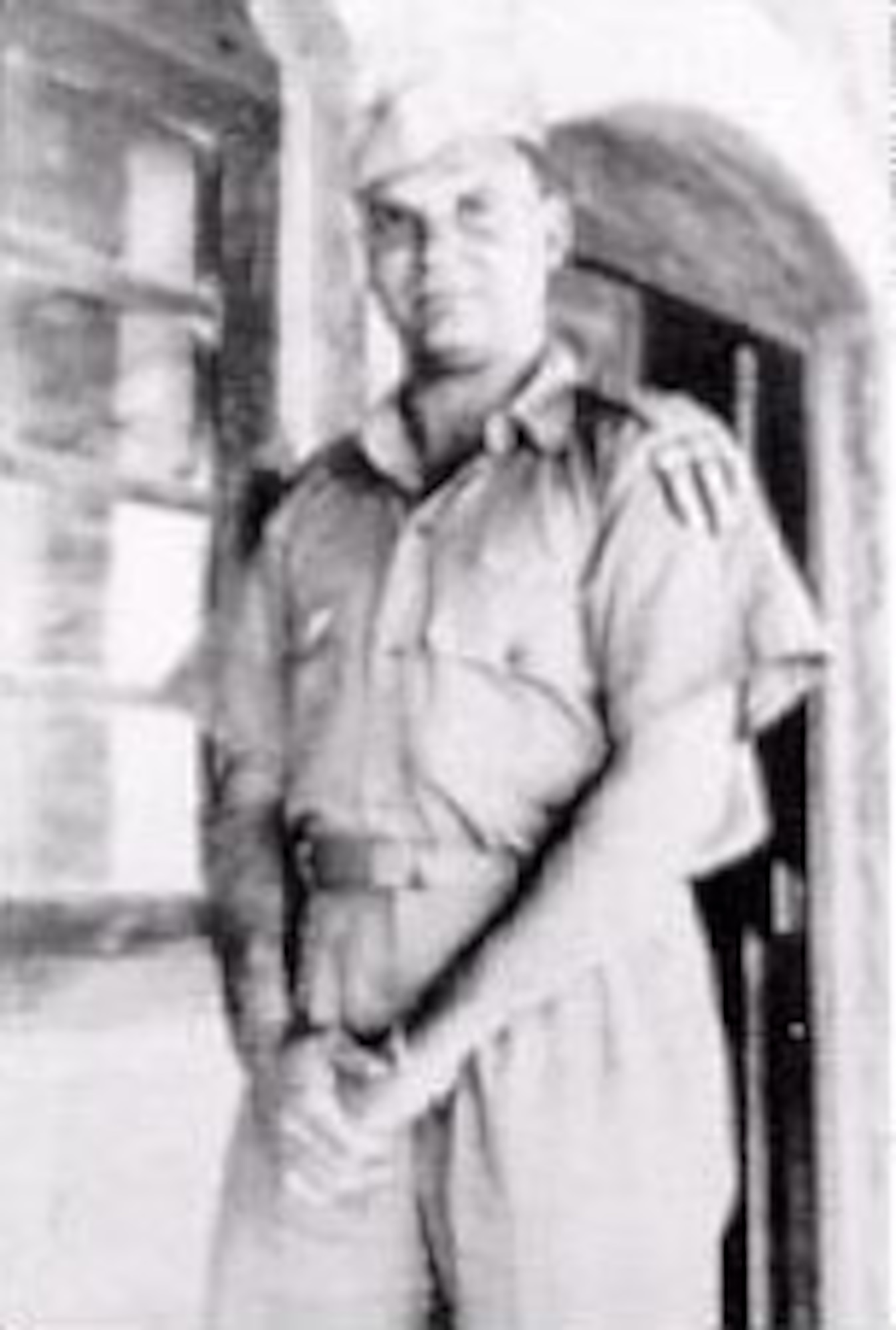 Flight Officer Jackie Coogan in India with glider pilot wings and China-Burma-India shoulder patch. (U.S. Air Force photo)