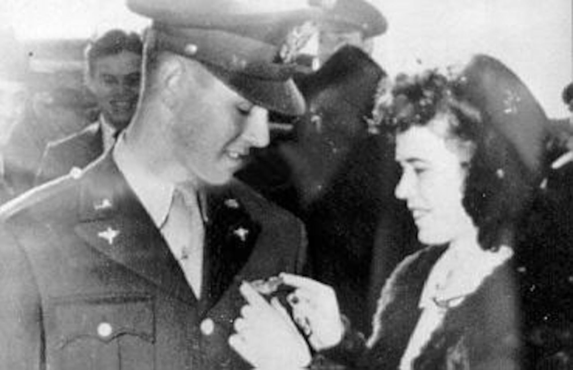 After months of toil, the coveted silver wings are pinned on. (U.S. Air Force photo)