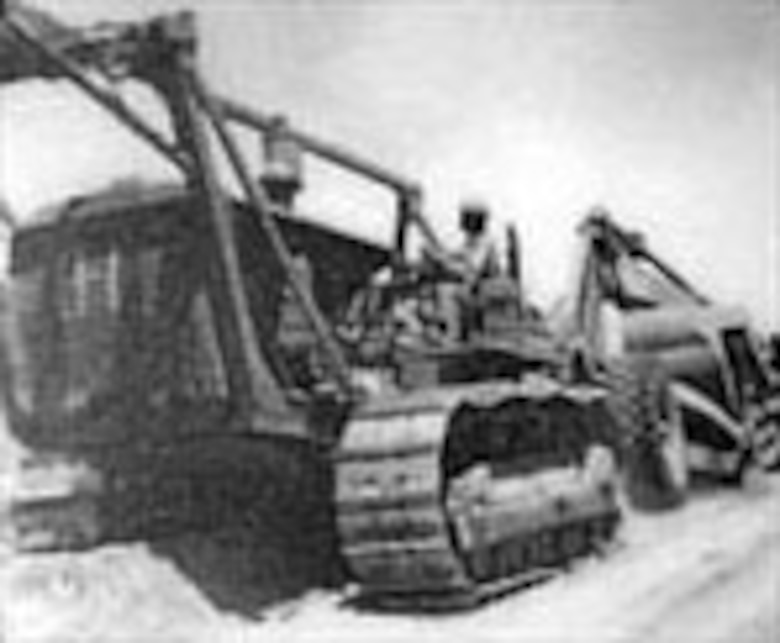 Engineer Aviation Battalion units build airbases in south-central Africa for the southern aircraft ferry route in May 1942. (U.S. Air Force photo)