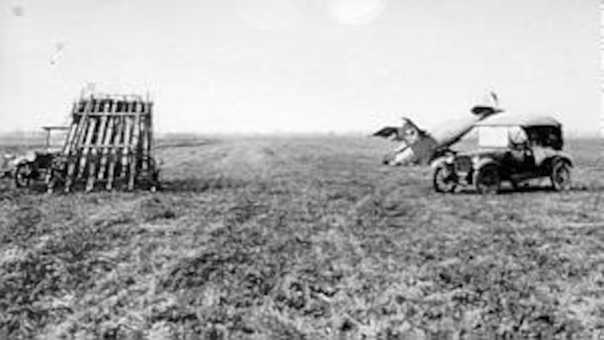 The VCP-R was damaged on Aug. 2, 1920, after colliding on landing with an automobile that had been timing its speed tests at Wright Field (now Patterson Field area of Wright-Patterson Air Force Base). Schroeder broke his goggles in this accident but was not seriously injured. (U.S. Air Force photo)