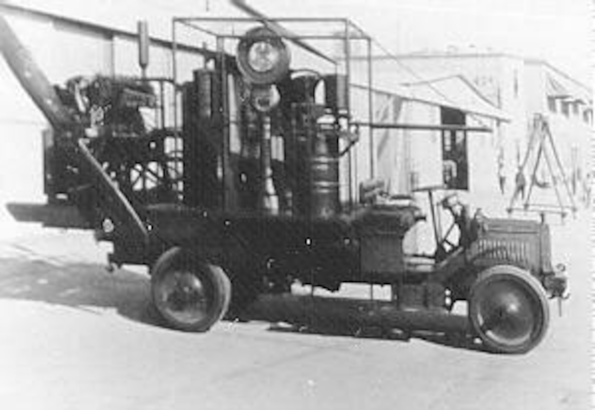 Portable dynamometer laboratory developed at McCook Field during World War I for testing airplane engines at various altitudes on Pikes Peak, Colo. (U.S. Air Force photo)