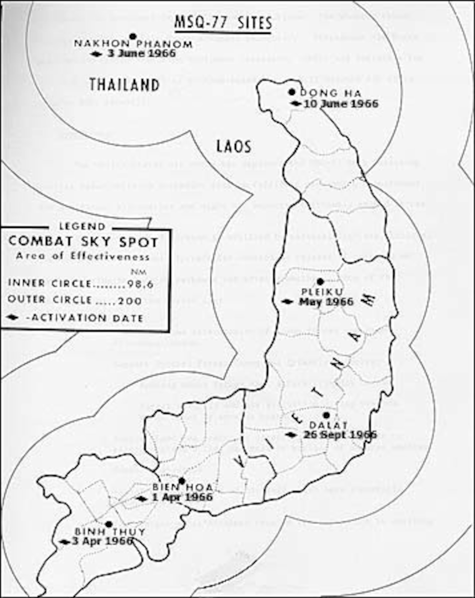 With a maximum range of about 230 miles, COMBAT SKY SPOT radars covered most areas of interest, with the notable exception of northern North Vietnam.  The installation of a modified COMBAT SKY SPOT site on LS 85 in 1967 covered this gap. (U.S. Air Force photo)