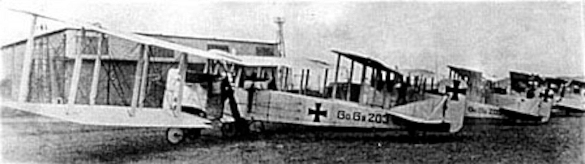 Gotha heavy bombers used by Germany in 1916-1917. (U.S. Air Force photo)