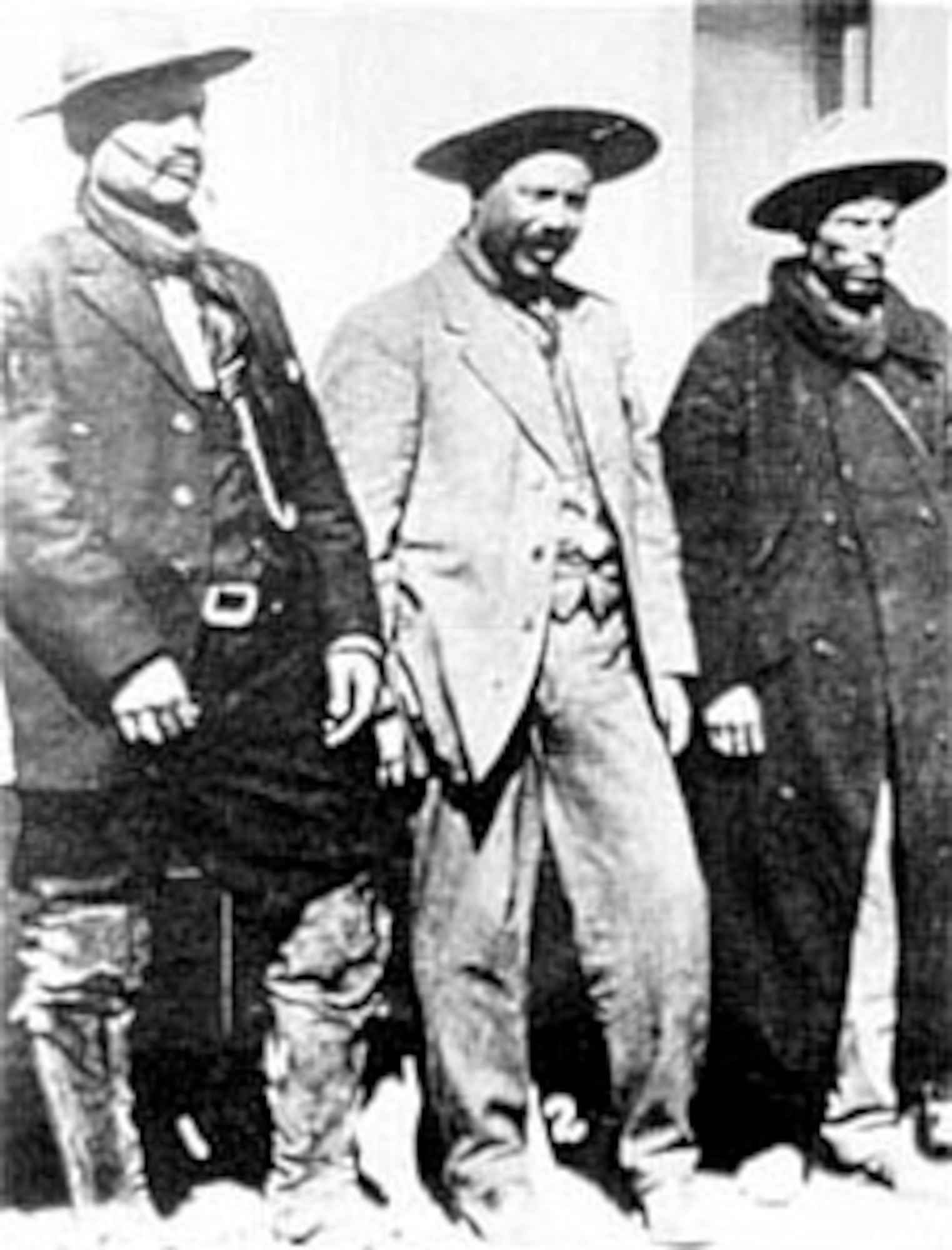 Pancho Villa, the Mexican revolutionary, flanked by two of his staff officers. (U.S. Air Force photo)