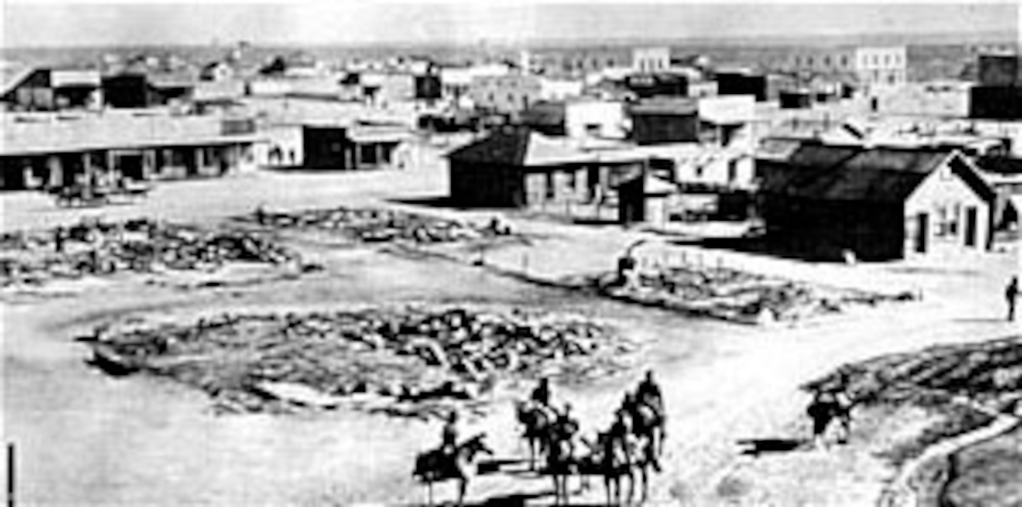 Damage at Columbus, N.M., which resulted from Villa raid of March 9, 1916. (U.S. Air Force photo)