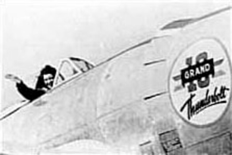Teresa James in a P-47 Thunderbolt. She was an instructor pilot before joining the WAFS. (U.S. Air Force photo)