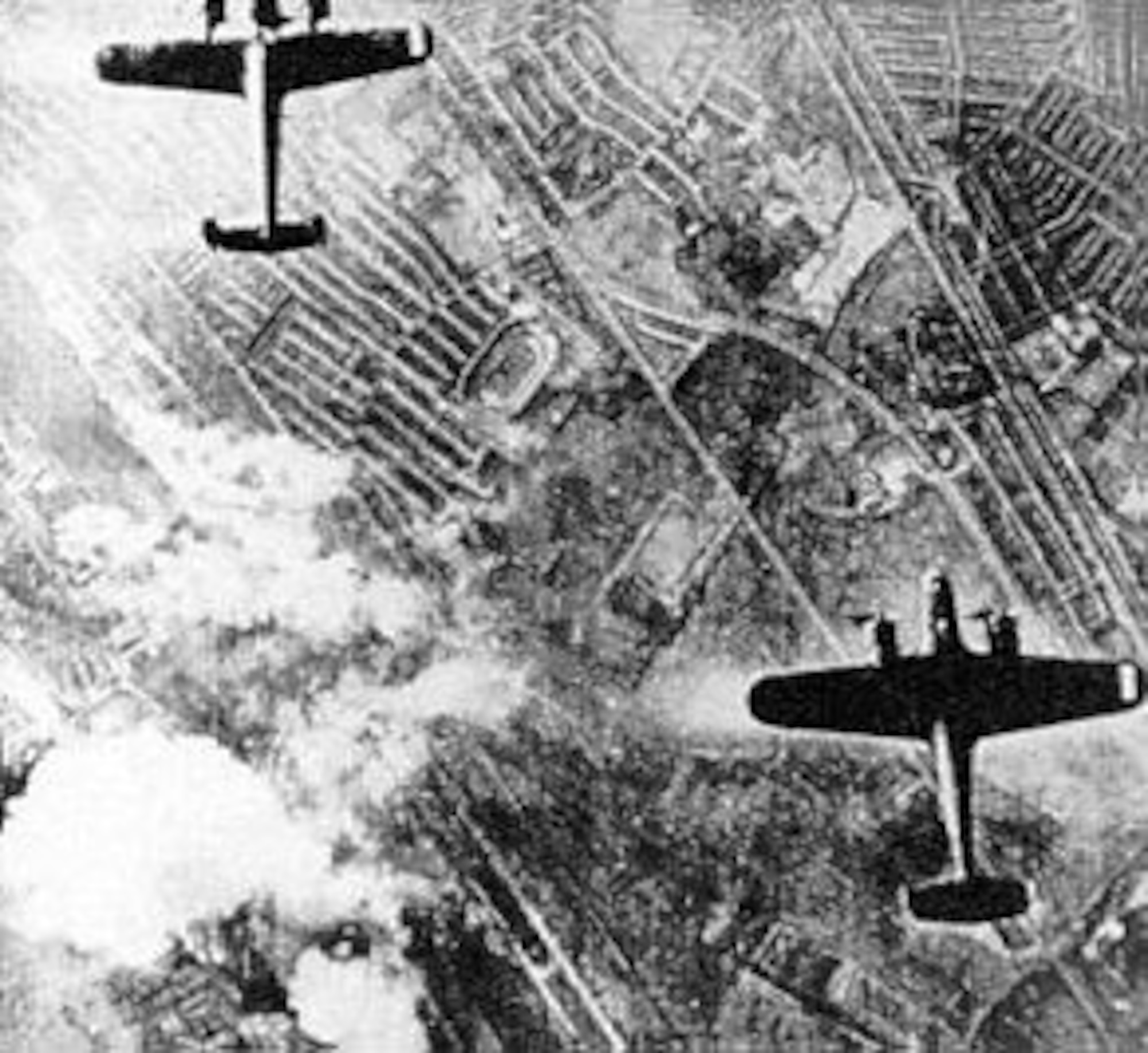 German Dornier DO-17s on a bomb run over London. (U.S. Air Force photo)