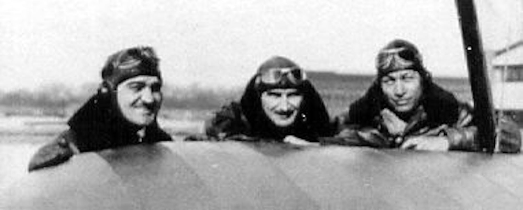 The Crew of Explorer I: Maj. William E. Kepner, Capt. Albert W. Stevens and Capt. Orvil A. Anderson. (U.S. Air Force photo)