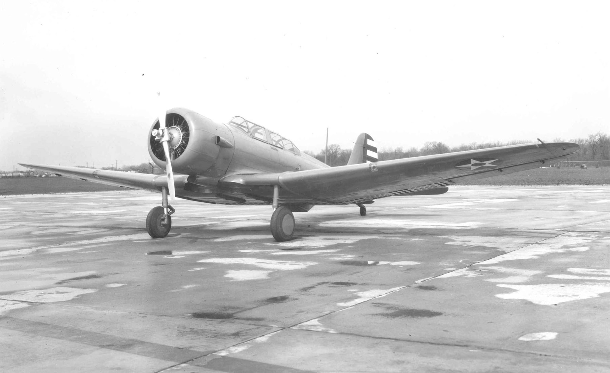 Gen. Hap Arnold's Northrop A-17AS (S/N 36-350). Note the two-blade propeller and reduction gearbox. (U.S. Air Force photo)