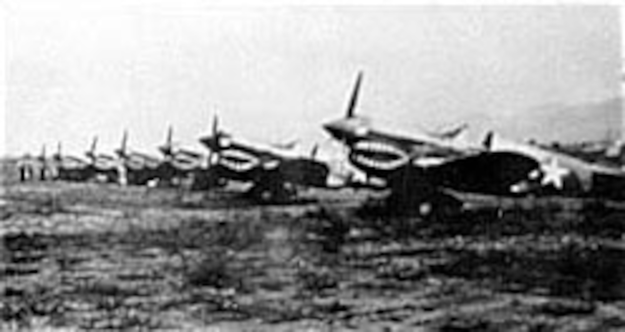 P-40s of the 16th Fighter Squadron as a base in China, October 1942. (U.S. Air Force photo)