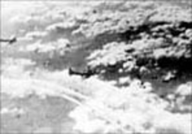 B-17s over Berlin. (U.S. Air Force photo)