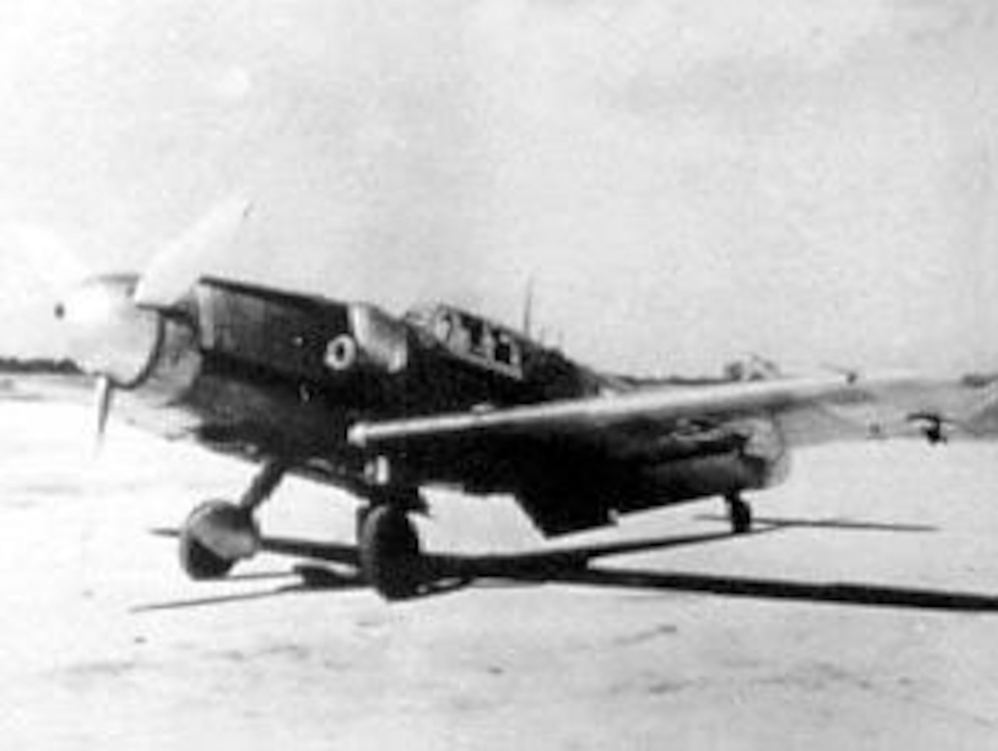 The two Luftwaffe single-engine fighters used primarily for intercepting B-17s and B-24s were the Messerschmitt Me 109 (shown here) and the Focke-Wulf Fw 190. (U.S. Air Force photo)