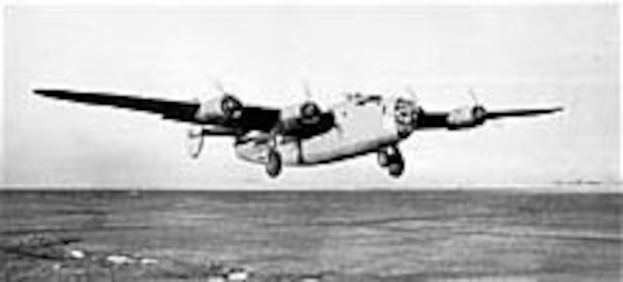 B-24 of the 376th Bomb Group, 515th Bomb Squadron, taking off. (U.S. Air Force photo)