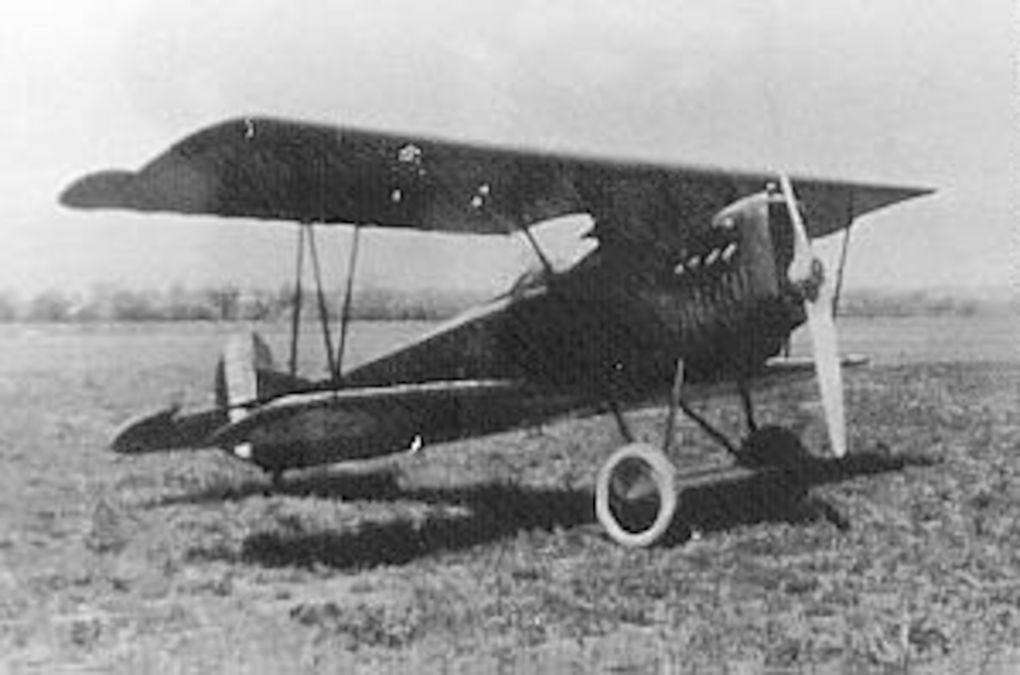 German Fokker D.VII from the World War I period. It was modified at McCook Field into a two-place airplane powered by a U.S.-built Packard engine. (U.S. Air Force photo)