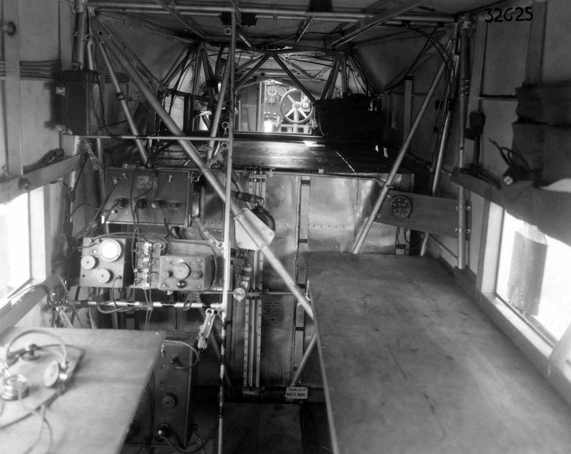 Atlantic-Fokker C-2 "Bird of Paradise" interior view, looking forward from navigator compartment. (U.S. Air Force photo)