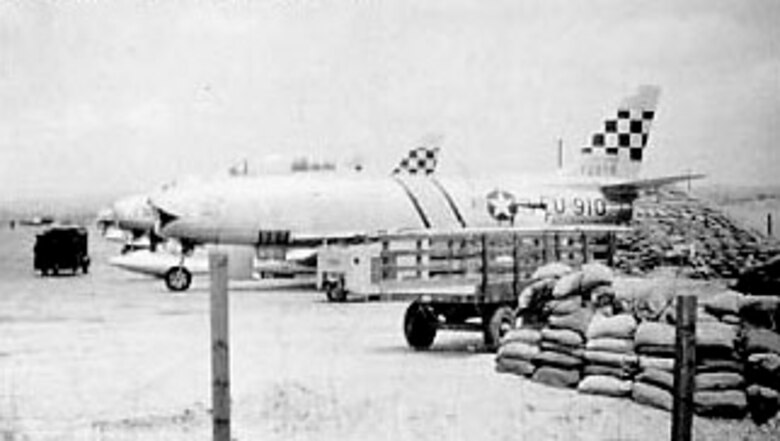 North American F-86F “Beauteous Butch II” flown by Capt. Joseph McConnell (side view at K-13). (U.S. Air Force photo)