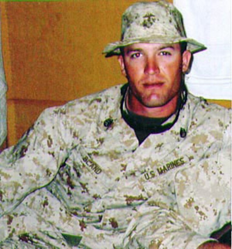 Lance Cpl. Nick J. Pate, a 20-year-old Bloomington, Ill., displays the Purple Heart medal he was awarded, Jan. 27, 2005, for injuries he suffered while deployed to Iraq. Pate temporarily lost his hearing when he hit an improvised explosive device in the 7-ton truck he was driving in a military convoy Nov. 5, 2004 in Al Anbar Province, Iraq. He drove over a pot-hole, concealing a mine used by anti-Iraqi forces as an IED. Pate, a truck driver with Charlie Company, Combat Service Support Battalion 7, is now the second male in his family to receive the medal ? his grandfather received the Purple Heart for injuries sustained during World War II.