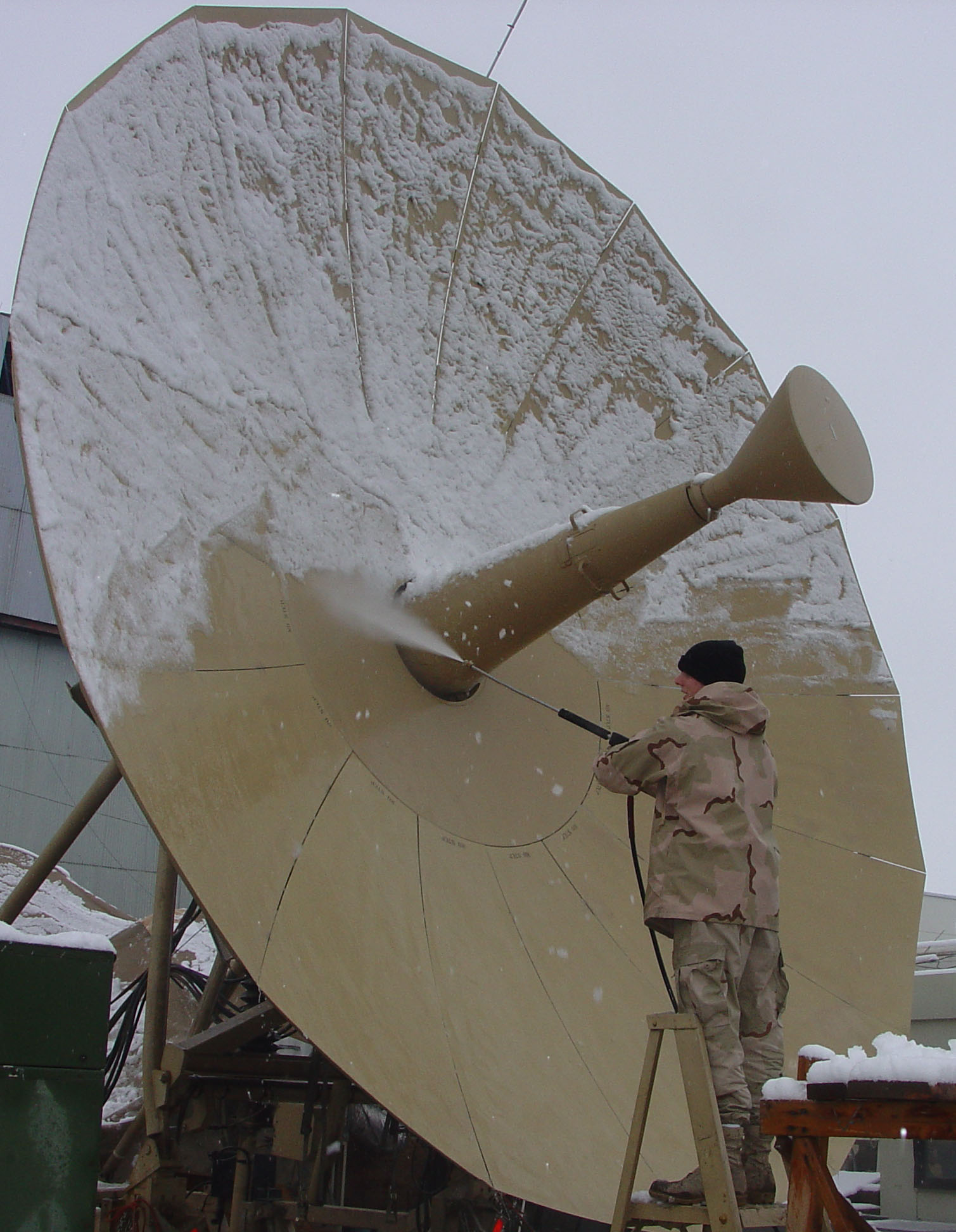 satellite dish snow removal
