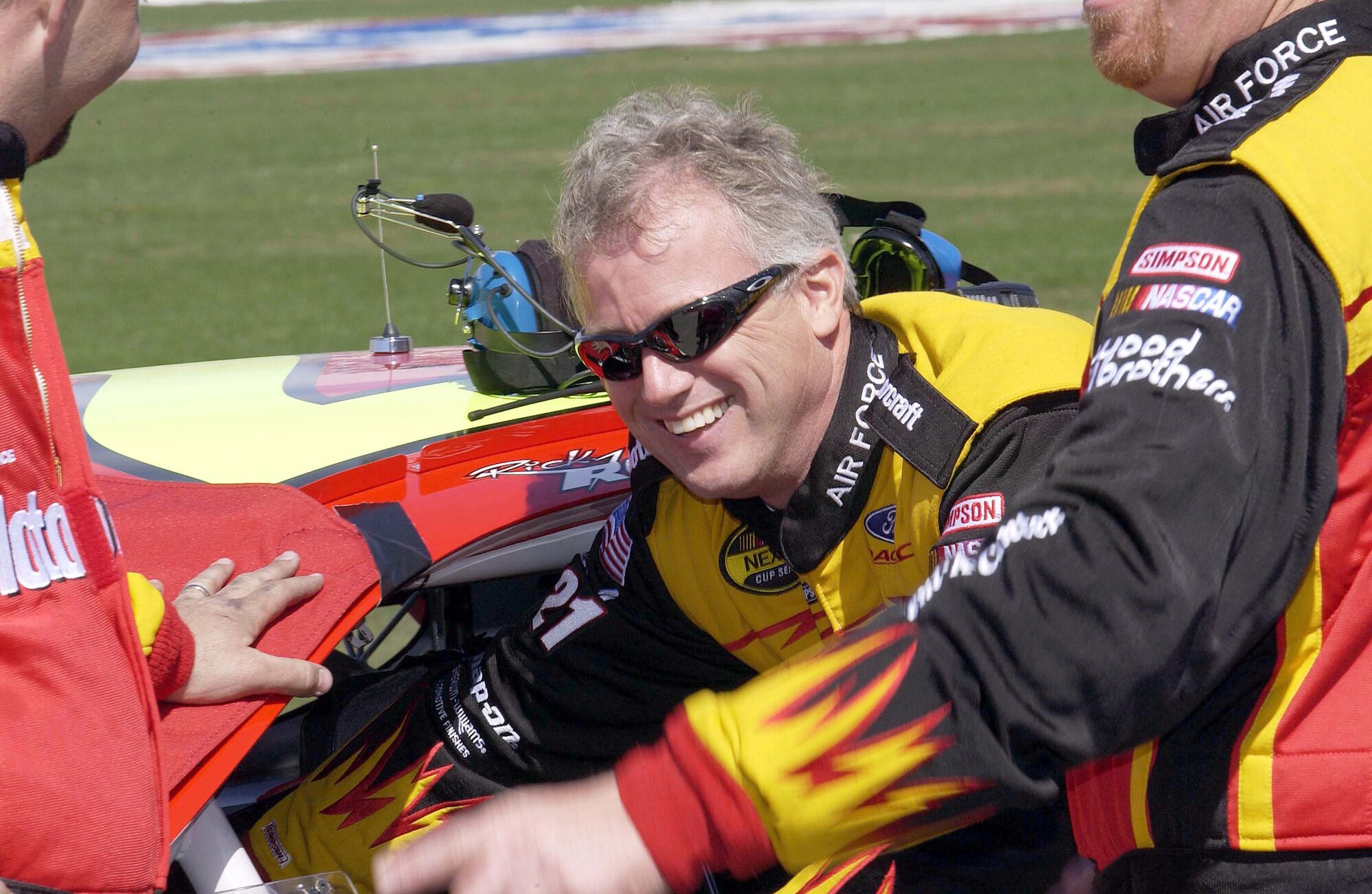 LAS VEGAS -- Ricky Rudd, driver of the No. 21 Motorcraft/Air Force race car, prepares for the start of a race at the speedway here.  The 2005 NASCAR season kicks off Feb. 20 with the Daytona 500.  (U.S. Air Force photo by Senior Airman Brian Ferguson)
