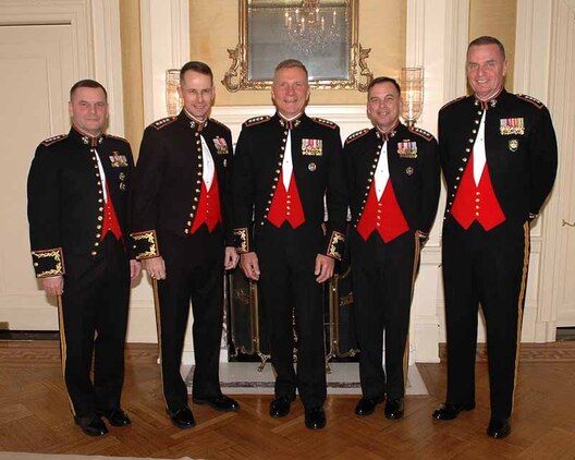Five Marine four-star generals gathered in New York April 1, 2005, for the 10th Annual Marine Corps Law Enforcement Foundation Semper Fidelis Gala. The gathering marked the first time five Marine four stars were ever assembled at the same place, said Maj. Jason Johnston, public affairs officer for the commandant.