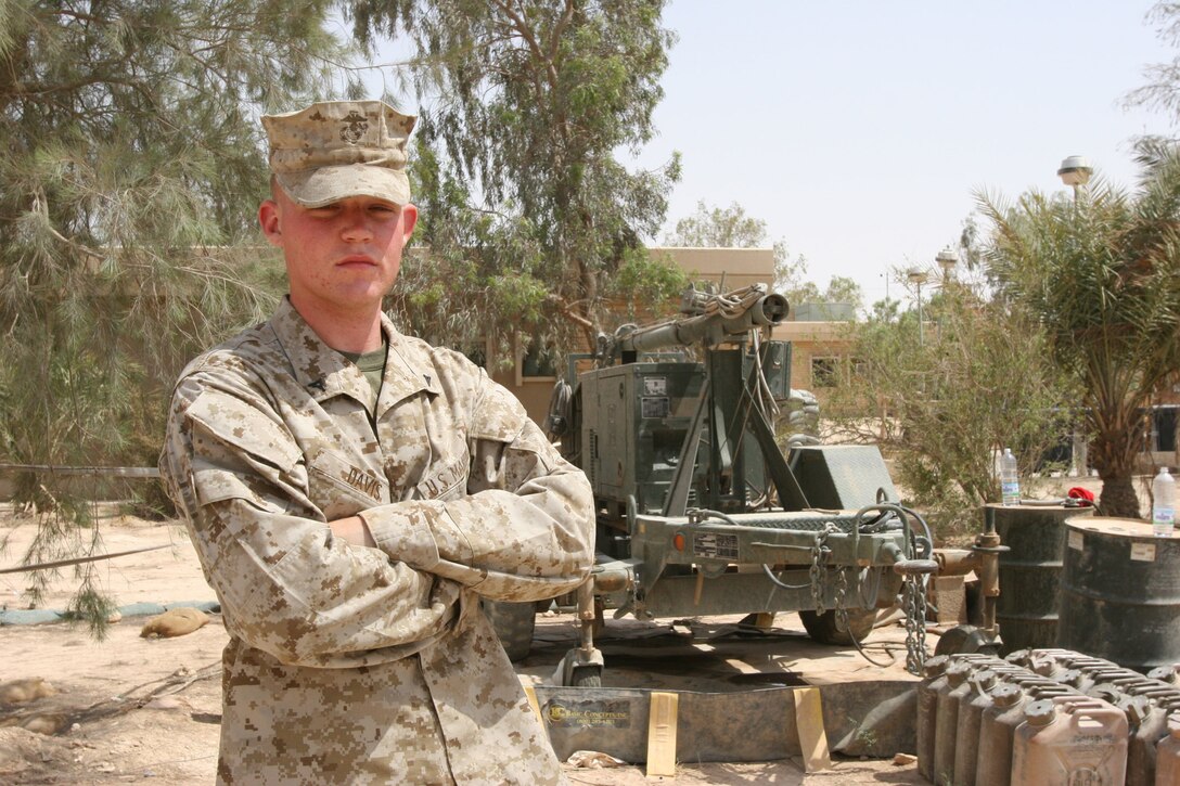 AL ASAD, Iraq ? Lance Cpl. Tyler Davis is the only trained generator mechanic in security battalion and is responsible for all generator maintenance in the unit.