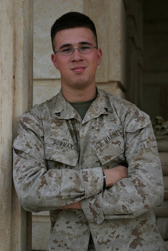 Corporal Christopher Xavier Bowman, a 21-year-old Madison, Tenn. native takes pride in knowing he's the link to operational information management in the division's command operations center - the core of all operations in the Al Anbar Province of Iraq. U.S. Marine Corps photo by Sgt. Stephen D'Alessio (RELEASED)