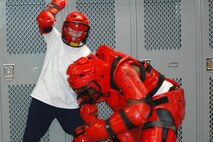 INDIAN HEAD, Md-Lt. Cmdr. Laurie A. Kelley (U.S. Public Health Service), a Turtle Creek, Pa., native, executes a hammer fist blow to the back of the head of a would-be attacker during the Rape Aggression Defense course training held at the Chemical Biological Incident Response Force Nov. 16.  The three-week course builds upon the instinct of self-preservation and incorporates basic martial arts principles that uphold its key theme of breaking contact with the aggressor and escaping to safety.