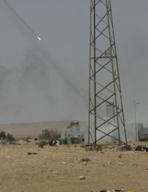 AL QAIM, Iraq (May 8, 2005)- Marines with Regimental Combat Team 2 clear the city of Ubaydi during Operation Matador here. During this fire fight about 60 insurgents were killed by U.S. Forces. Official U.S. Marine Corps Photo by Lance Cpl. Lucian A. Friel