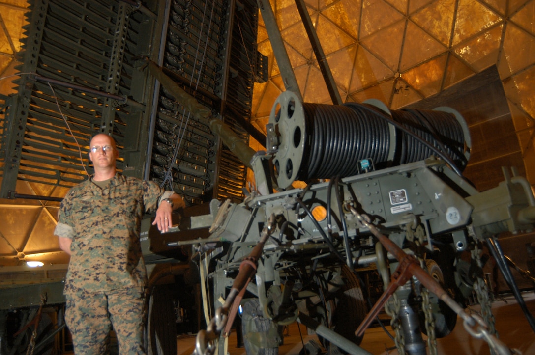MARINE CORPS BASE CAMP LEJEUNE, N.C. (June 27, 2005) – Staff Sgt. John M. Kennedy of Junction City, Ohio, was awarded the Purple Heart medal here, July 25, for wounds received while deployed in support of Operation Iraqi Freedom with 2nd Light Armored Reconnaissance Battalion, 2nd Marine Division.
