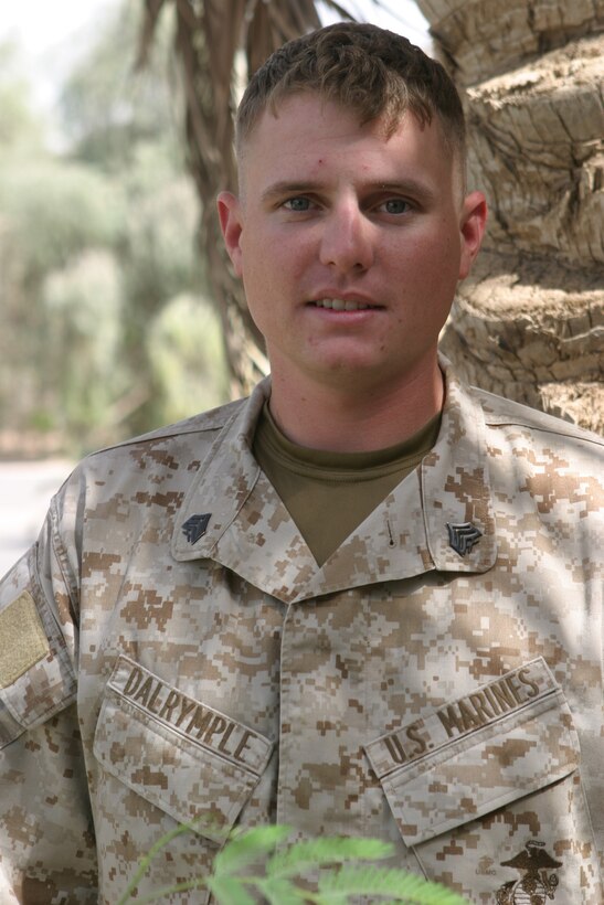 Sergeant Matthew P. Dalrymple, team leader, 2nd TOW platoon, 2nd Tank Battalion, 2nd Marine Division, has been in Iraq for six months.  He has lived to tell about his third improvised explosive device explosion since April.
