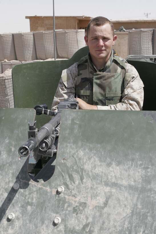 Choosing the Marine Corps over trouble back home, Lance Cpl. Colin B. Eichenmuller, a motor transport operator assigned with Detachment 2, Team 5, 5th Civil Affairs Group, 2nd Marine Division, is today part of a civil affairs team. The team interacts with various segments of the local populace while conducting their own security. The Mechanicsville, Md., resident and fellow Marines from his reserve unit volunteered to serve last winter with 5th CAG in Iraq. ?None of us even knew what CAG was, all I knew that it was an opportunity to come over here. So, I was quick to volunteer,? said the 2002 graduate of Chopticon High School.