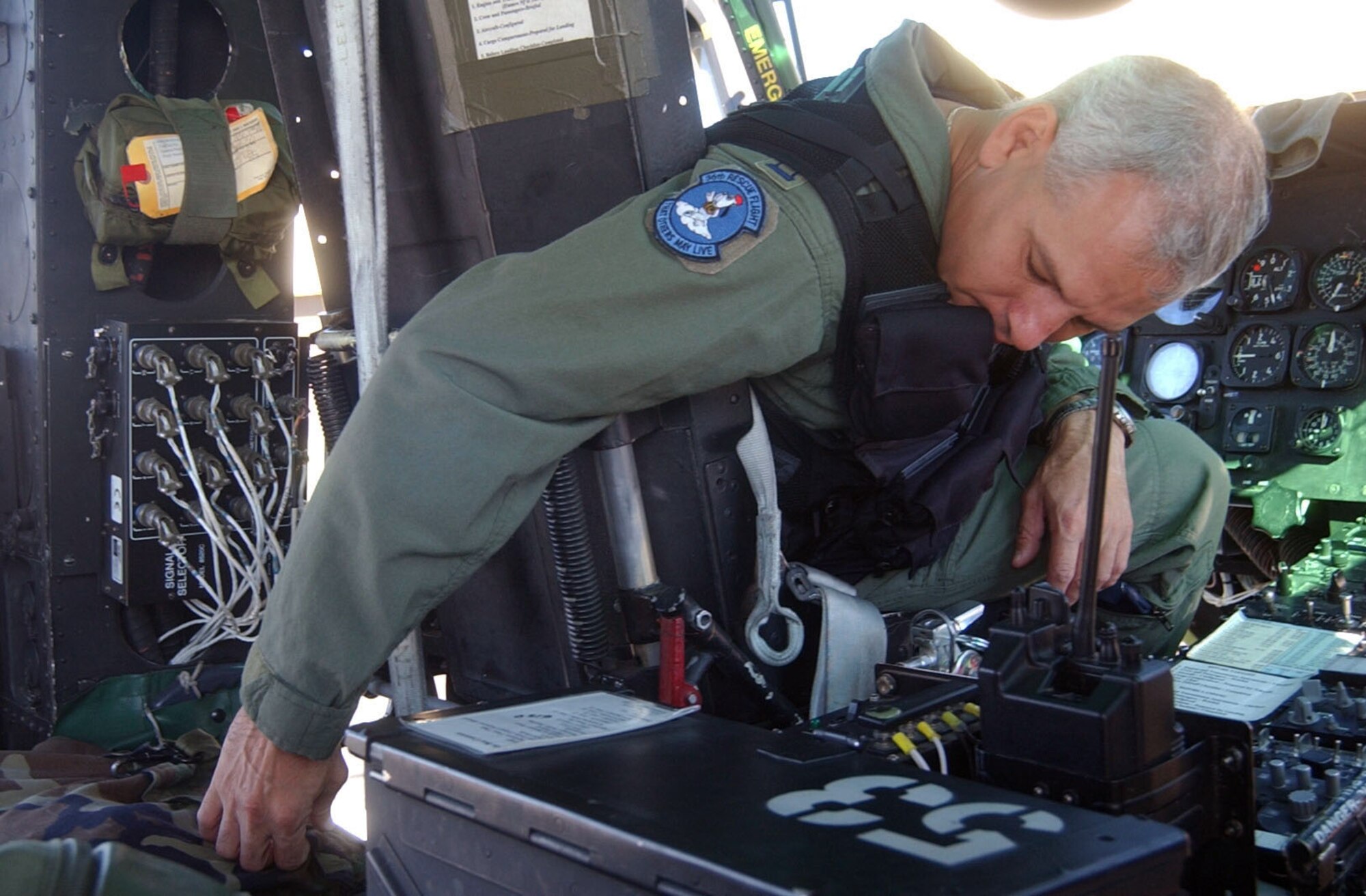 FAIRCHILD AIR FORCE BASE, Wash. -- Capt. Tom Higgins IV was the co-pilot on two separate rescue missions July 17.  The 36th Rescue Flight was notified by the Air Force Rescue Coordination center that two people were injured and needed assistance in the mountains above Leavenworth, Wash.  (U.S. Air Force photo by Staff Sgt. Nathan Gallahan)