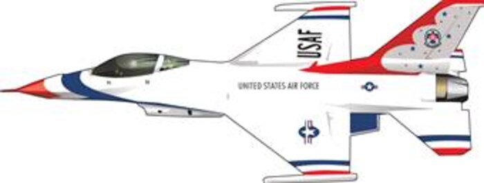 Thunderbird F-16 Fighting Falcon (color), Graphic by Chris Kendall