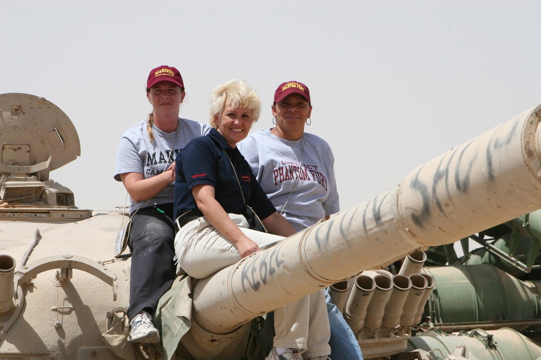 Marines from Engineer Company load their gear onto trucks to return to Al Asad Air Base. The Marines spent about a week working to improve upon the Marine Housing Complex.