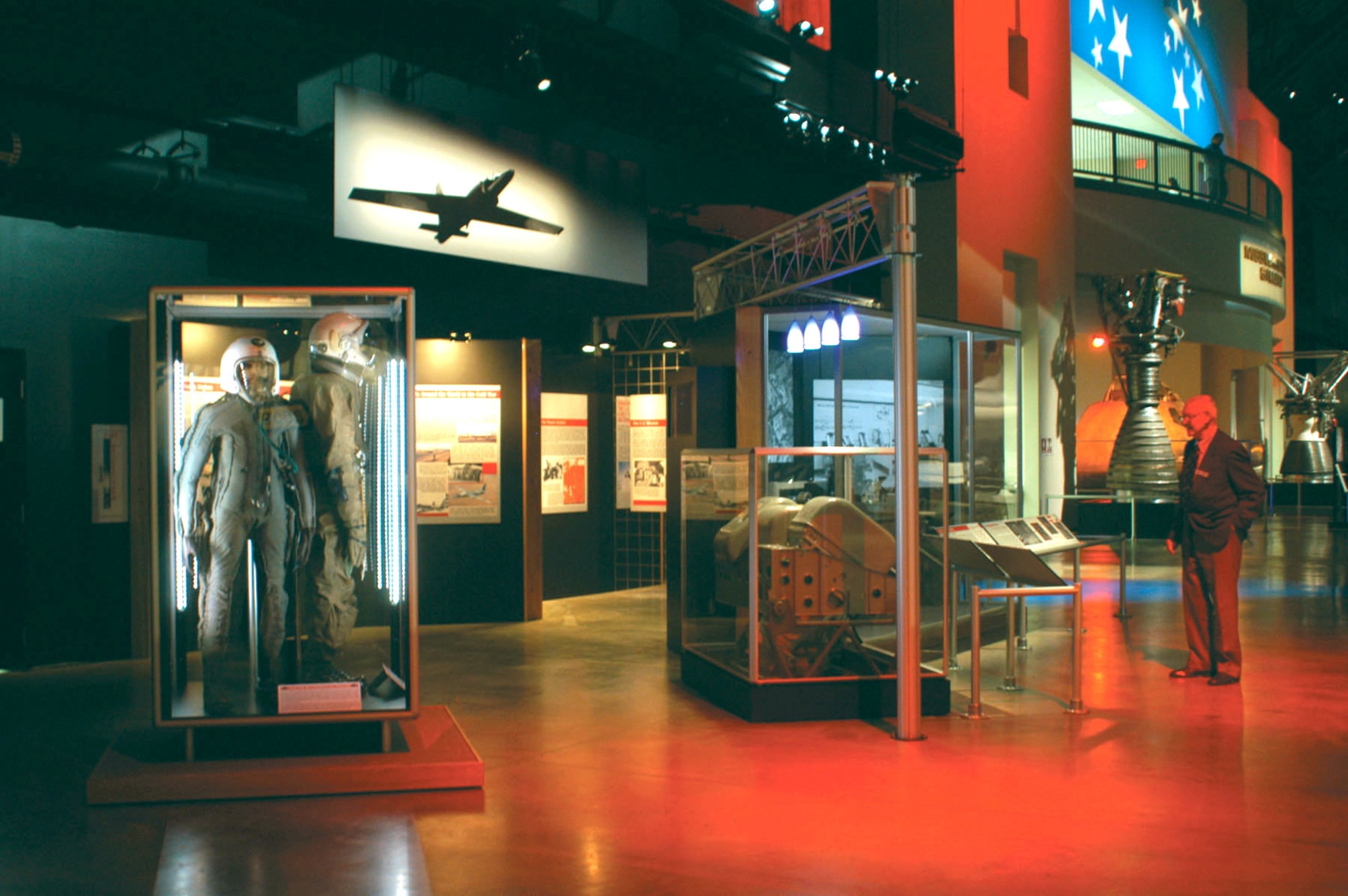 DAYTON, Ohio -- A visitor looks at the U-2 Dragon Lady exhibit in the Cold War Gallery at the National Museum of the United States Air Force here.  The exhibit opened to the public June 15.  (U.S. Air Force photo)