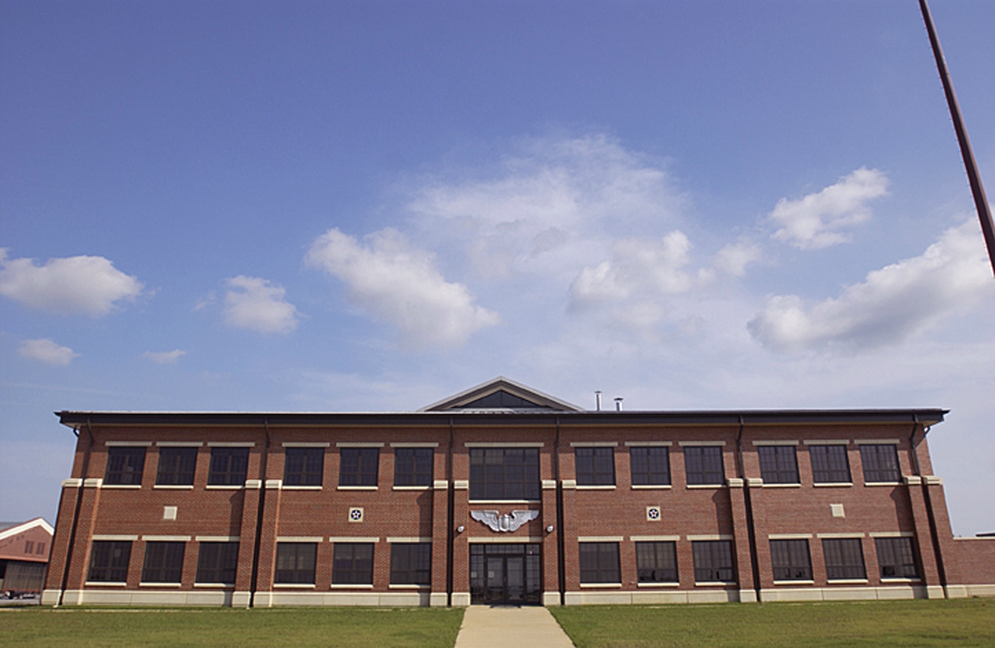 LANGLEY AIR FORCE BASE, Va. -- The exterior of a new building here reflects the architecture of the early 1920s.  (U.S Air Force photo by Staff Sgt. Eric T. Sheler) 