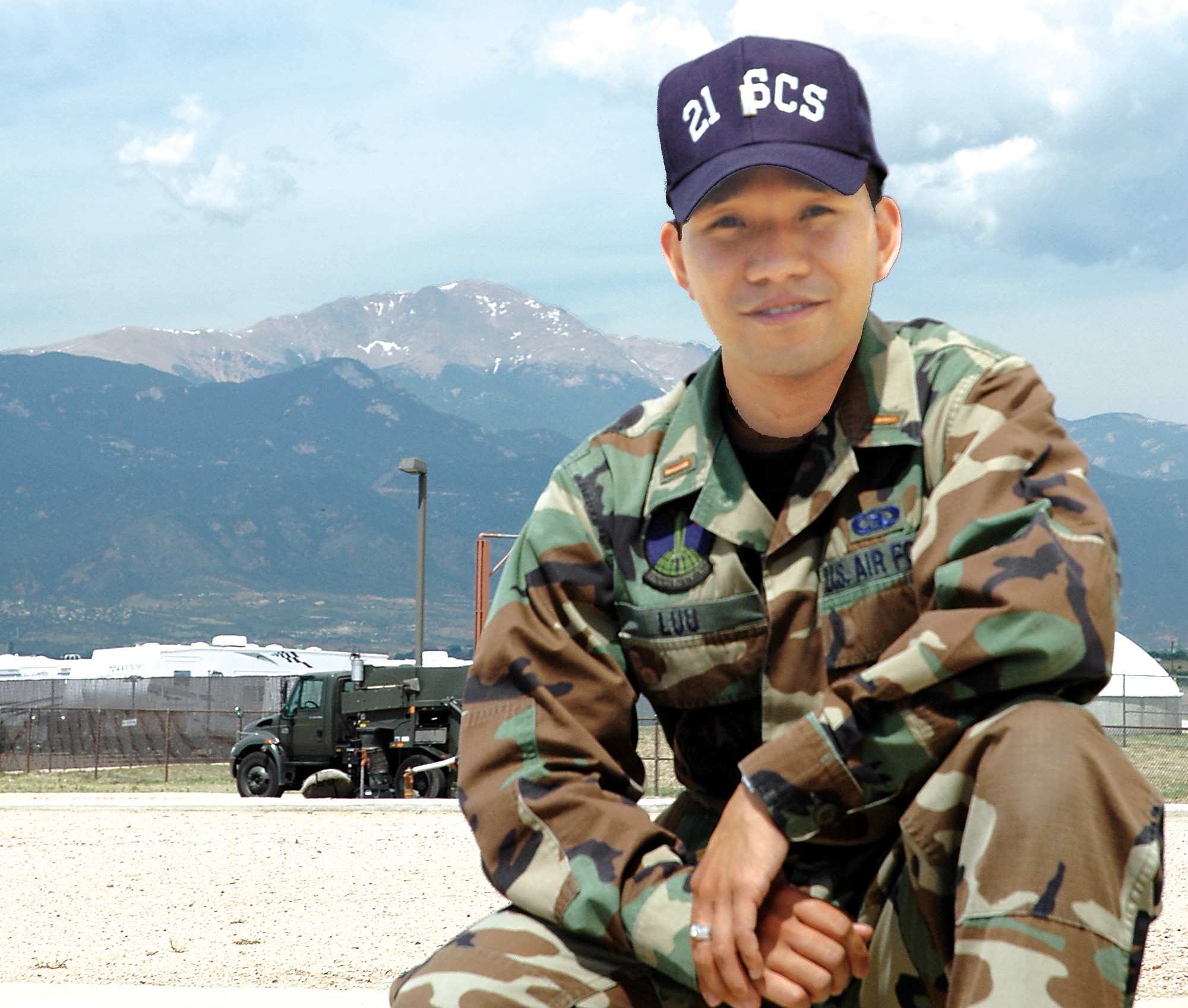 PETERSON AIR FORCE BASE, Colo. -- Second Lieutenant Duc Tien Luu fled Vietnam when he was 11 years old.  He is assigned to the 21st Space Communications Squadron here.  (U.S. Air Force photo by Jeff Adcox)