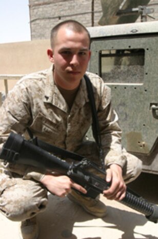 Currently working in G-4, II Marine Expeditionary Force, Headquarters Group, II MEF (FWD), Lance Cpl. Nicholas J. Eppinger handles engineer projects within 2nd Marine Division, 2nd Marine Air Wing, and 2nd Force Service Support Group.  He has been in the Corps almost three years and joined so he could get out of the environment he was in.