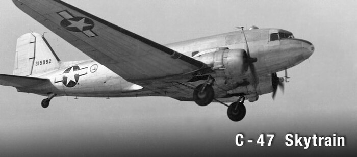 C-47 Skytrain, history spotlight graphic, U.S. Air Force graphic