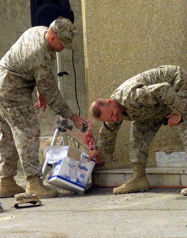 On May 15, 2005 at the 2nd Military Police Battallion building 85, marines of the 2nd MP BN hold a dedication  Ceremony for Sgt Andrew K Farrar Jr (Alpha Company 2nd Military Police Battallion 2nd Force Service Support Group). Sgt Farrar was killed in action on January 28, 2005. (Official U.S. Marine Corps photograph by PFC Michael J O'Brien)