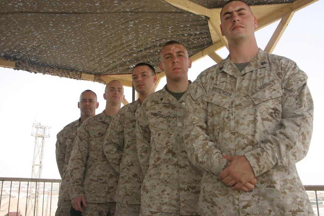 AL TAQADDUM, Iraq ? The Al Taqaddum air boss shop, Lt. Col. Allan Jarvis, air boss; Capt. Donald Meek, assistant air boss; Staff Sgt. Dick Maxie, the flight clearance staff noncommissioned officer; Cpl. Anthony Riley and Sgt. Nicholas Breidenger, the air boss chiefs, are responsible for all flight operations in and out of Al Taqaddum.