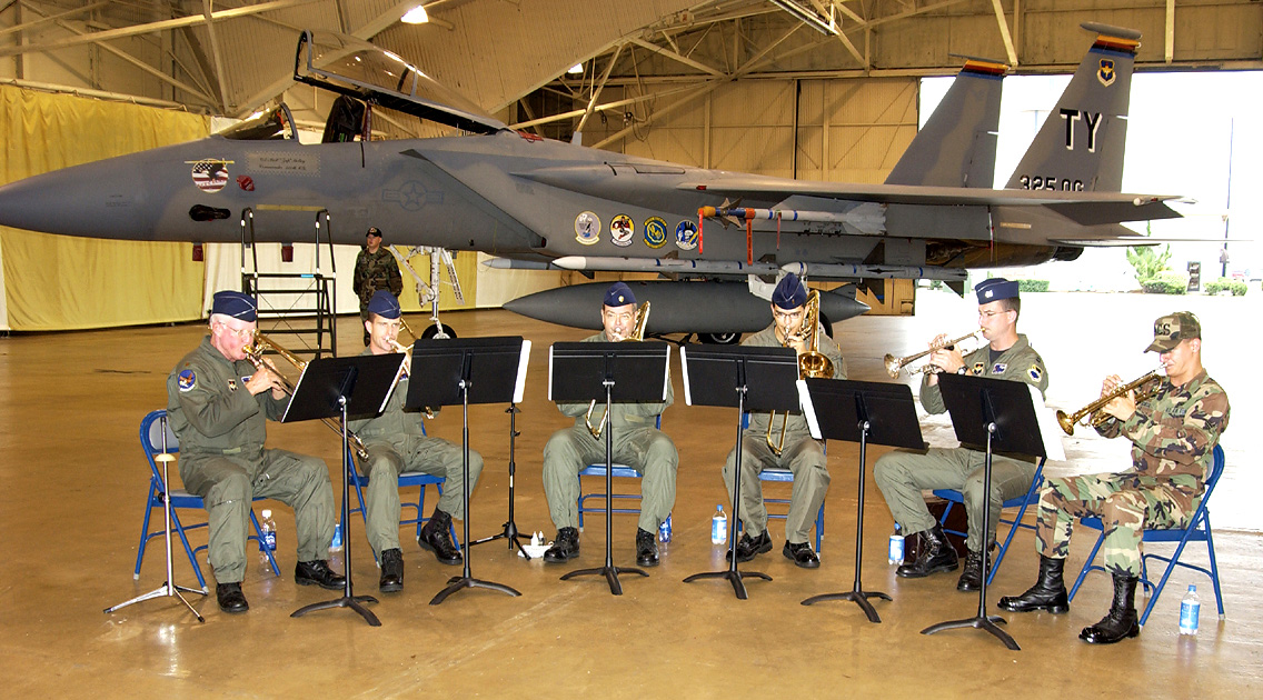 Band of brothers Tyndall musicians bring 'brass' to base ceremonies