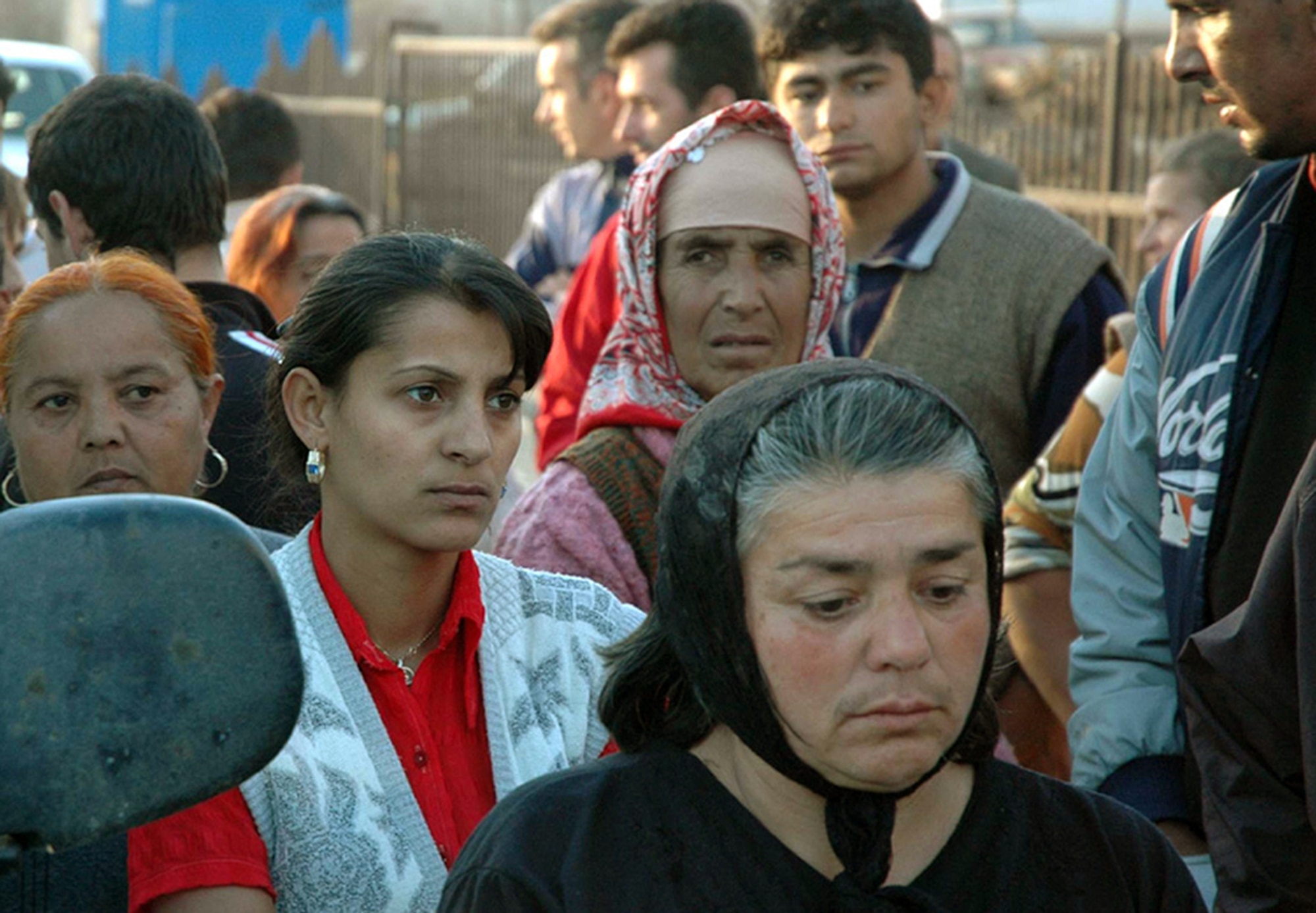 NOVO BRDO, Kosovo (AFPN) -- People of the Novo Brdo region of Kosovo wait to receive a distribution of much-needed items by U.S. Kosovo Force personnel during a humanitarian mission. (Ukranian Army photo by 1st Lt. Maksym Nedria)
