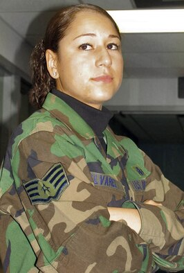 WHITEMAN AIR FORCE BASE, Mo. (AFPN) -- Staff Sgt. Yaneth Alvarez moved to the United States in 1993 at age 13. She sends $300 a month to help support her family in Columbia. (U.S. Air Force photo by Senior Airman Joe Lacdan)