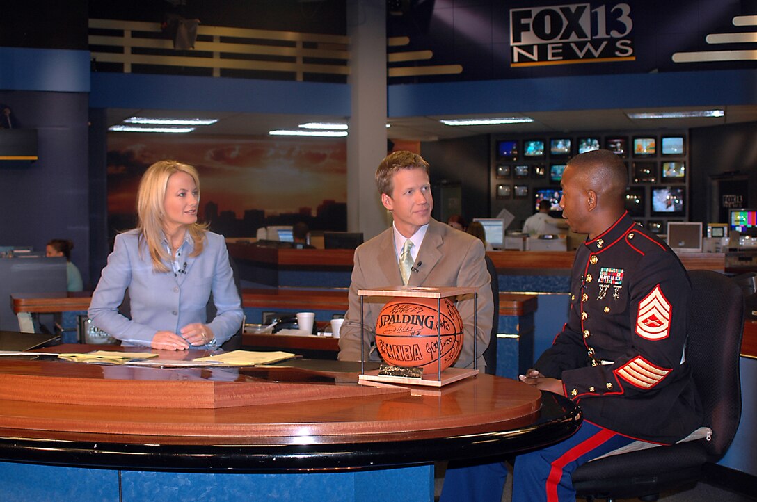 Gunnery Sergeant Miguel Bridges, Recruiting Station Salt Lake City, supply chief, was honored as a special guest during the Good Day Utah morning show on Fox-13 TV in Salt Lake City.
